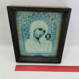 Икона Казанской Божией Матери в рамке, печать, размер полотна 20х17 см. Картинка 9